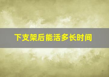 下支架后能活多长时间