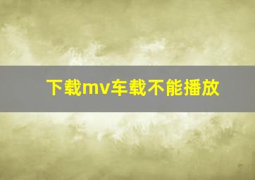 下载mv车载不能播放