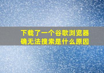 下载了一个谷歌浏览器确无法搜索是什么原因