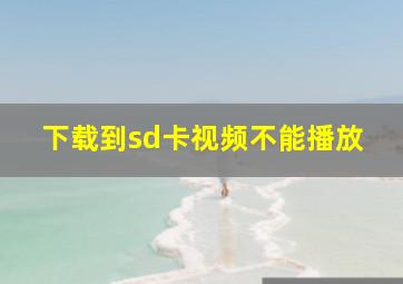 下载到sd卡视频不能播放