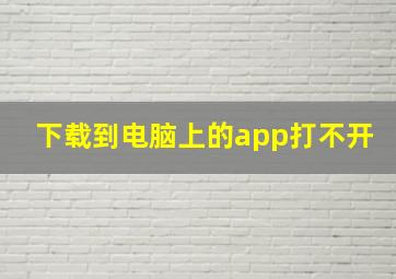 下载到电脑上的app打不开