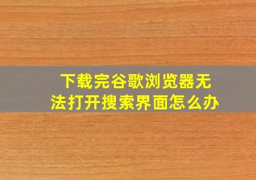 下载完谷歌浏览器无法打开搜索界面怎么办