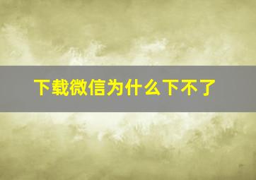 下载微信为什么下不了