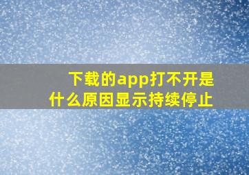 下载的app打不开是什么原因显示持续停止