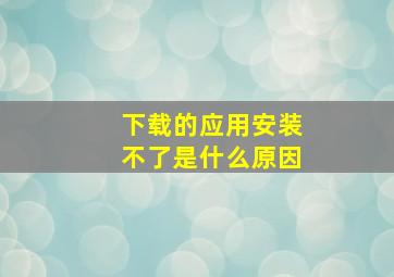 下载的应用安装不了是什么原因