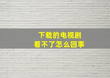 下载的电视剧看不了怎么回事