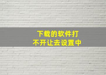 下载的软件打不开让去设置中