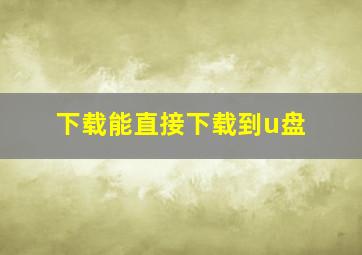 下载能直接下载到u盘