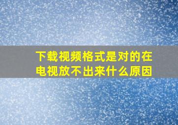 下载视频格式是对的在电视放不出来什么原因