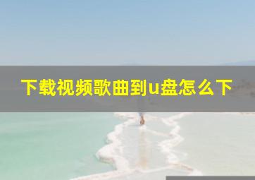 下载视频歌曲到u盘怎么下