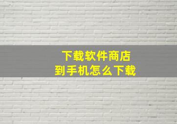 下载软件商店到手机怎么下载