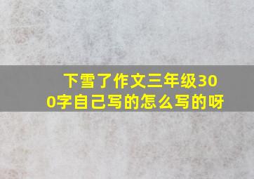 下雪了作文三年级300字自己写的怎么写的呀