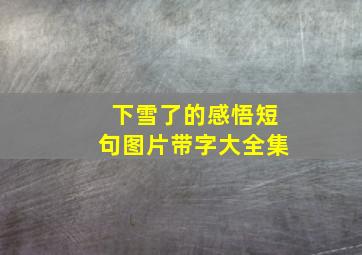 下雪了的感悟短句图片带字大全集