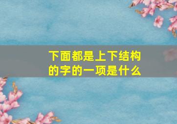 下面都是上下结构的字的一项是什么