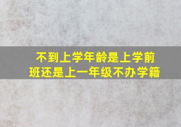 不到上学年龄是上学前班还是上一年级不办学籍