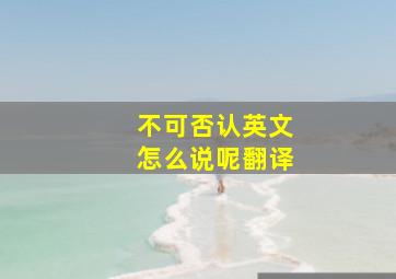 不可否认英文怎么说呢翻译