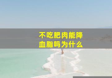 不吃肥肉能降血脂吗为什么