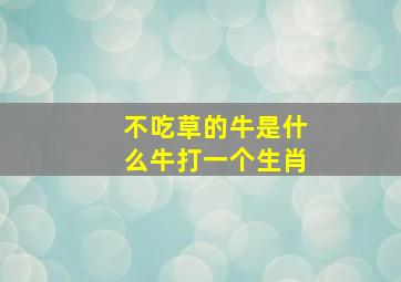 不吃草的牛是什么牛打一个生肖