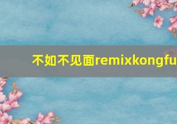 不如不见面remixkongfu