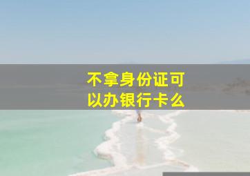 不拿身份证可以办银行卡么