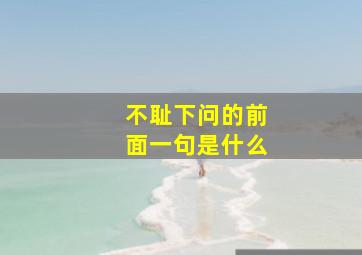 不耻下问的前面一句是什么