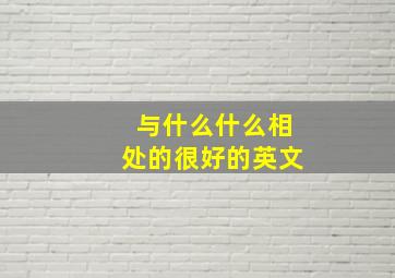 与什么什么相处的很好的英文