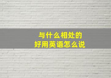 与什么相处的好用英语怎么说