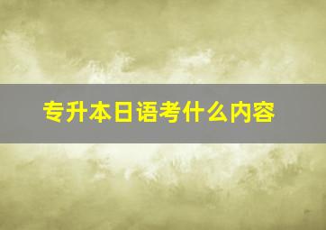 专升本日语考什么内容