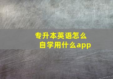 专升本英语怎么自学用什么app