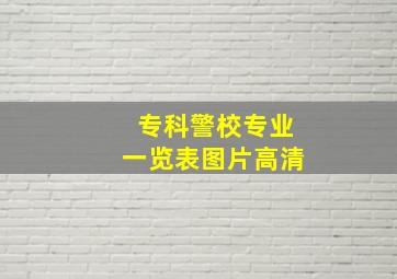 专科警校专业一览表图片高清