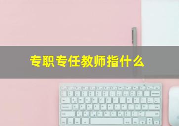 专职专任教师指什么