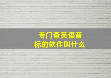 专门查英语音标的软件叫什么