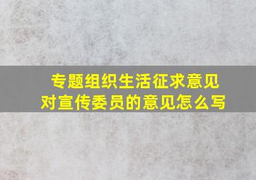 专题组织生活征求意见对宣传委员的意见怎么写