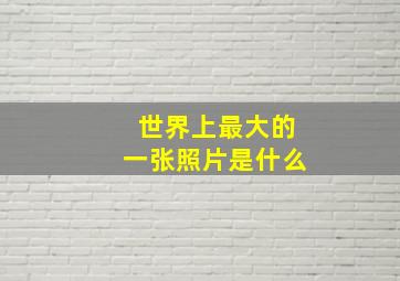 世界上最大的一张照片是什么