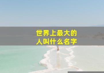 世界上最大的人叫什么名字