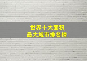 世界十大面积最大城市排名榜