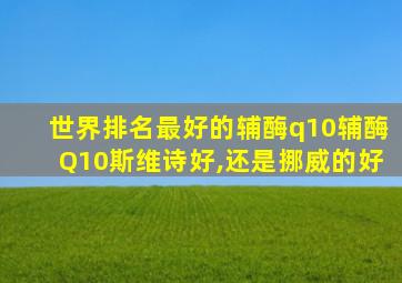 世界排名最好的辅酶q10辅酶Q10斯维诗好,还是挪威的好