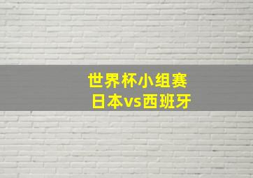 世界杯小组赛日本vs西班牙