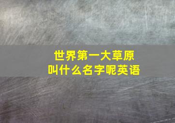 世界第一大草原叫什么名字呢英语