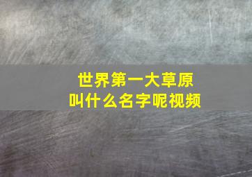 世界第一大草原叫什么名字呢视频