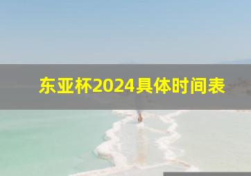 东亚杯2024具体时间表