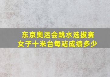 东京奥运会跳水选拔赛女子十米台每站成绩多少