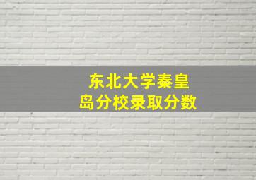 东北大学秦皇岛分校录取分数