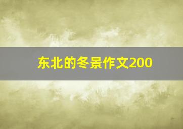 东北的冬景作文200