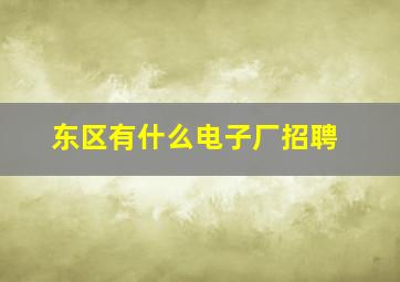 东区有什么电子厂招聘