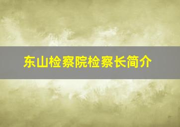 东山检察院检察长简介