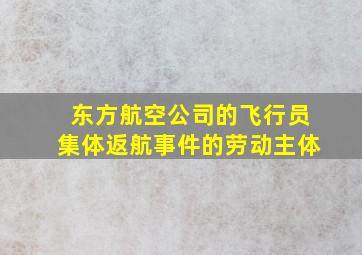 东方航空公司的飞行员集体返航事件的劳动主体