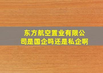 东方航空置业有限公司是国企吗还是私企啊