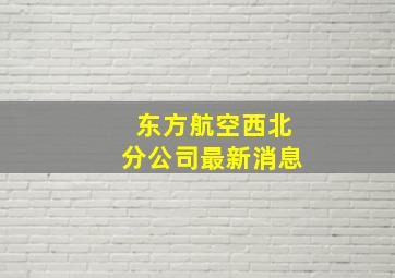 东方航空西北分公司最新消息