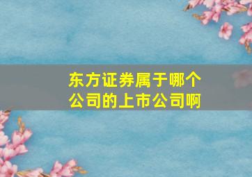 东方证券属于哪个公司的上市公司啊